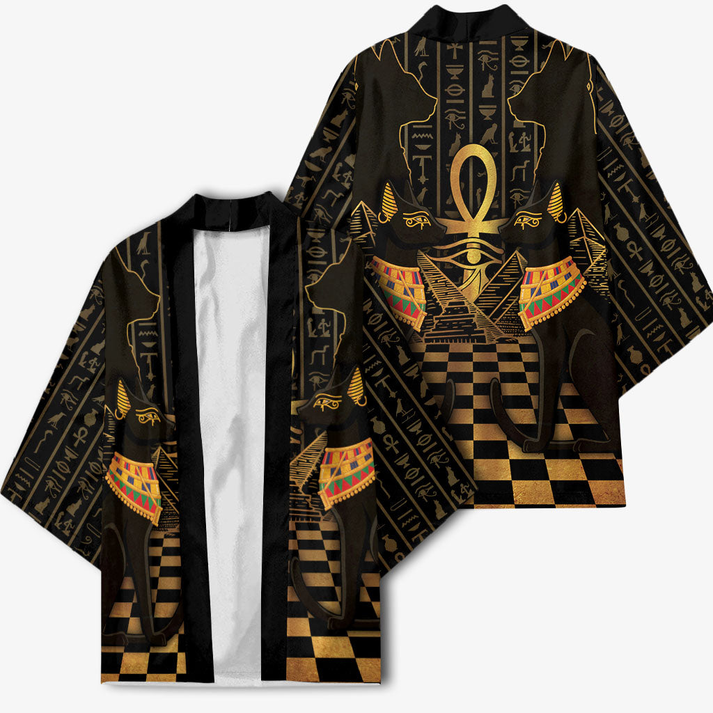 Egyptian Goddess Bastet Kimono Ancient Mythology Sacred Black Cat