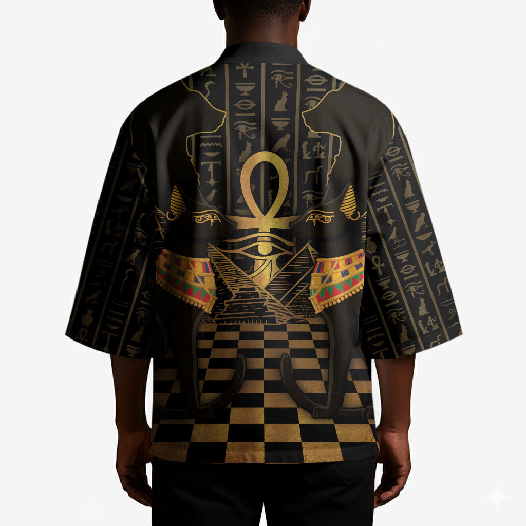 Egyptian Goddess Bastet Kimono Ancient Mythology Sacred Black Cat