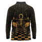 Egyptian Goddess Bastet Long Sleeve Polo Shirt Ancient Mythology Sacred Black Cat