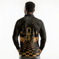 Egyptian Goddess Bastet Long Sleeve Polo Shirt Ancient Mythology Sacred Black Cat
