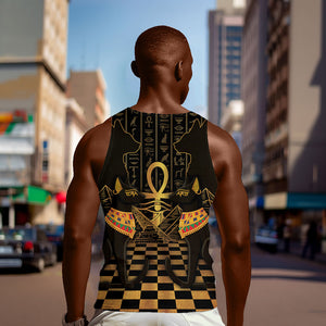 Egyptian Goddess Bastet Men Tank Top Ancient Mythology Sacred Black Cat