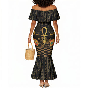 Egyptian Goddess Bastet Mermaid Dress Ancient Mythology Sacred Black Cat