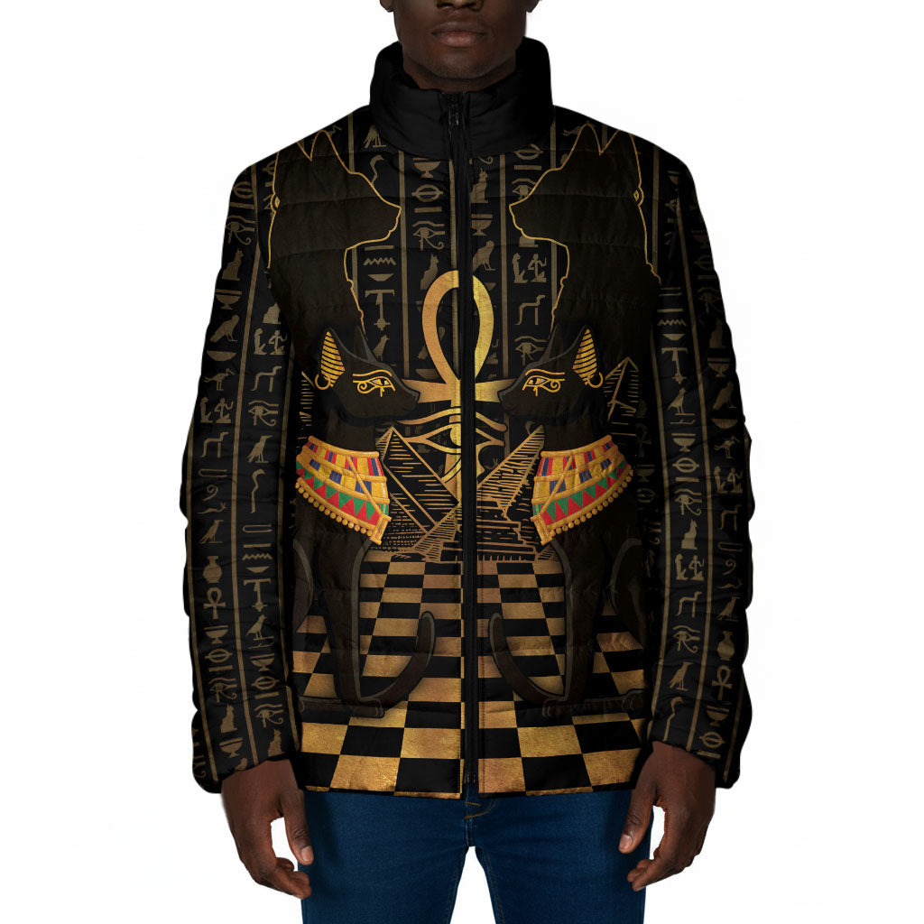 Egyptian Goddess Bastet Padded Jacket Ancient Mythology Sacred Black Cat