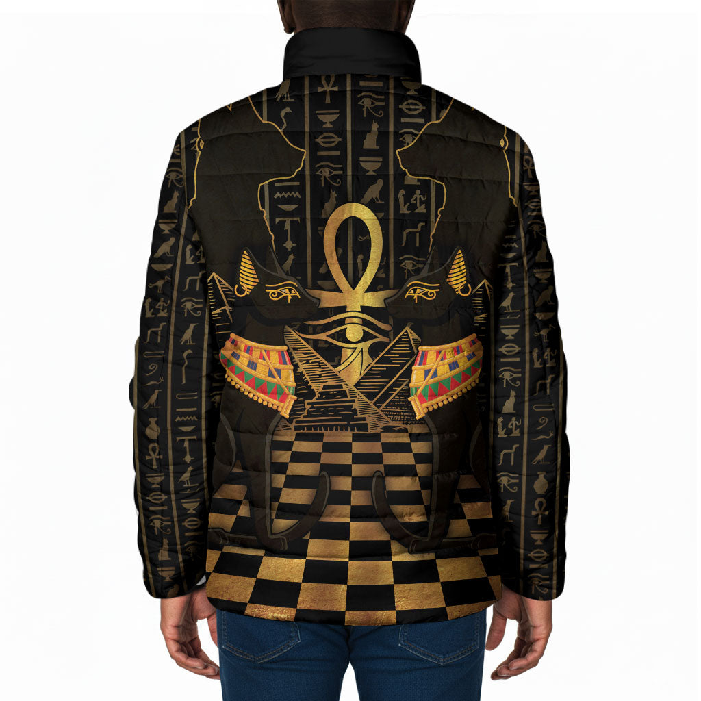 Egyptian Goddess Bastet Padded Jacket Ancient Mythology Sacred Black Cat