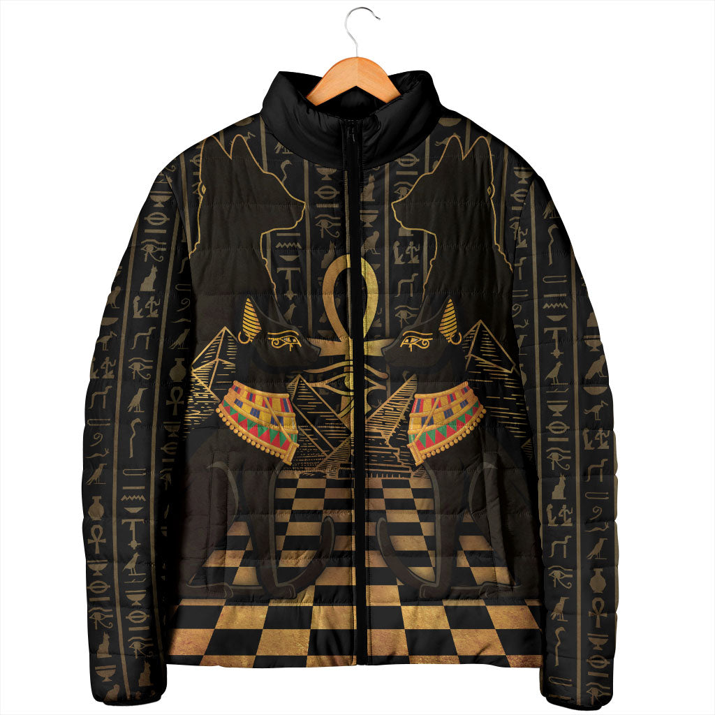 Egyptian Goddess Bastet Padded Jacket Ancient Mythology Sacred Black Cat