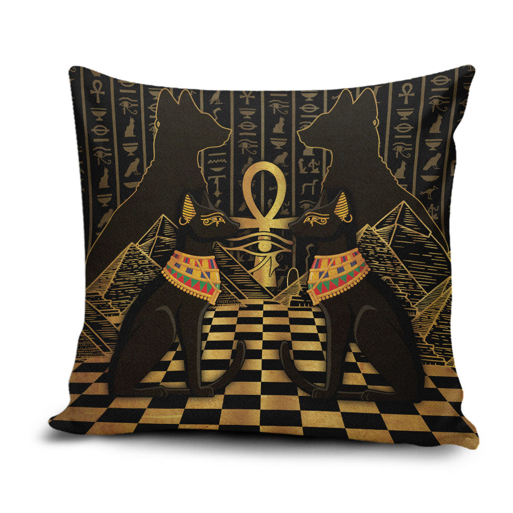 Egyptian Goddess Bastet Pillow Cover Ancient Mythology Sacred Black Cat