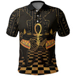 Egyptian Goddess Bastet Polo Shirt Ancient Mythology Sacred Black Cat