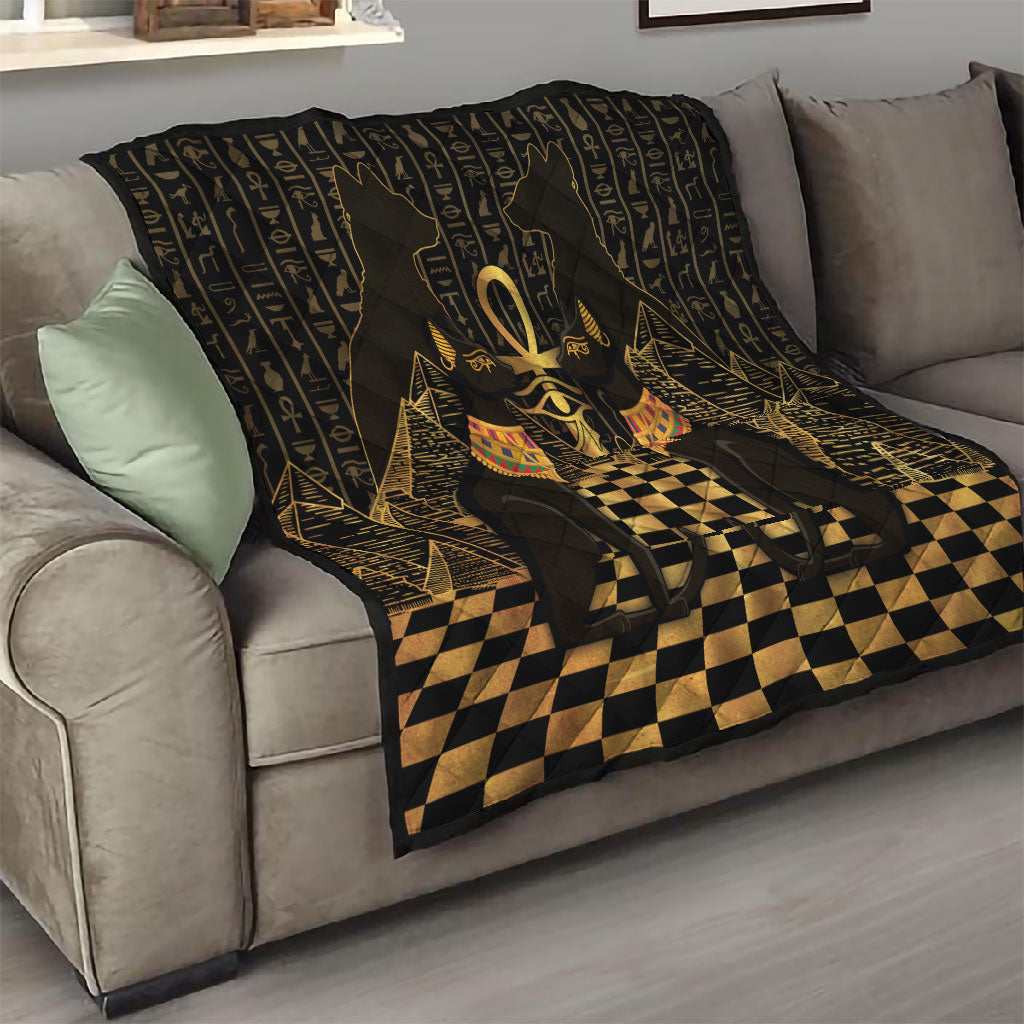 Egyptian Goddess Bastet Quilt Ancient Mythology Sacred Black Cat