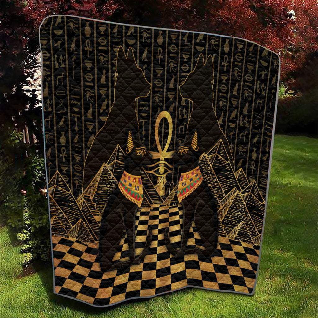 Egyptian Goddess Bastet Quilt Ancient Mythology Sacred Black Cat