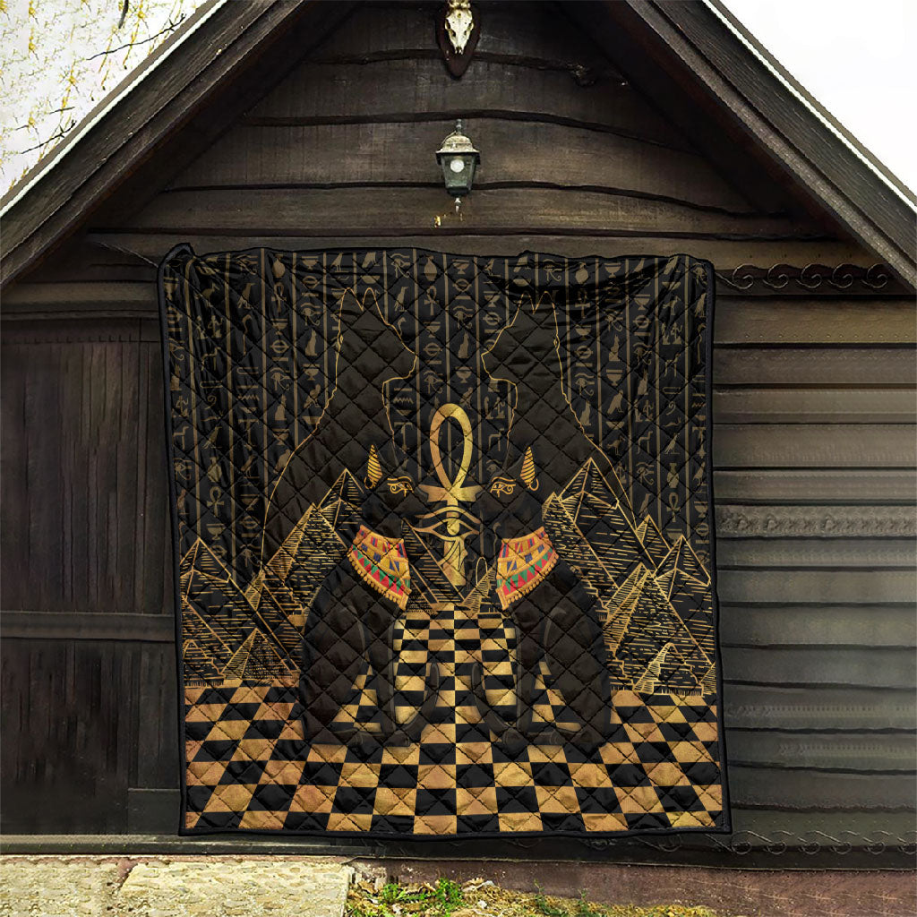 Egyptian Goddess Bastet Quilt Ancient Mythology Sacred Black Cat