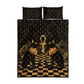 Egyptian Goddess Bastet Quilt Bed Set Ancient Mythology Sacred Black Cat