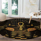 Egyptian Goddess Bastet Round Carpet Ancient Mythology Sacred Black Cat