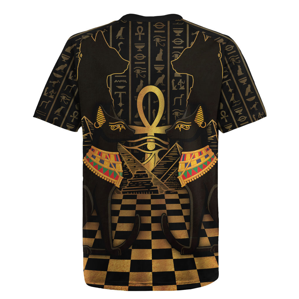 Egyptian Goddess Bastet Rugby Jersey Ancient Mythology Sacred Black Cat