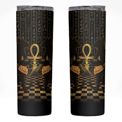Egyptian Goddess Bastet Skinny Tumbler Ancient Mythology Sacred Black Cat