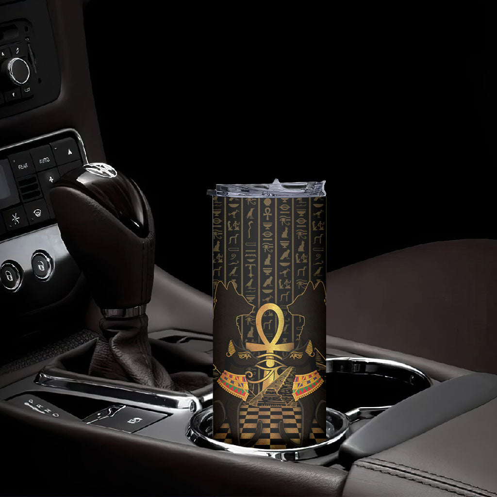 Egyptian Goddess Bastet Skinny Tumbler Ancient Mythology Sacred Black Cat