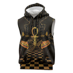Egyptian Goddess Bastet Sleeveless Hoodie Ancient Mythology Sacred Black Cat