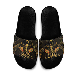 Egyptian Goddess Bastet Slide Sandals Ancient Mythology Sacred Black Cat