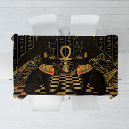 Egyptian Goddess Bastet Tablecloth Ancient Mythology Sacred Black Cat