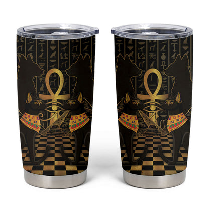 Egyptian Goddess Bastet Tumbler Cup Ancient Mythology Sacred Black Cat