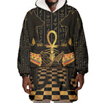 Egyptian Goddess Bastet Wearable Blanket Hoodie Ancient Mythology Sacred Black Cat