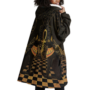 Egyptian Goddess Bastet Wearable Blanket Hoodie Ancient Mythology Sacred Black Cat