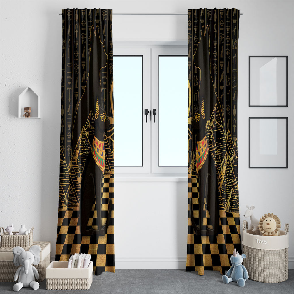 Egyptian Goddess Bastet Window Curtain Ancient Mythology Sacred Black Cat