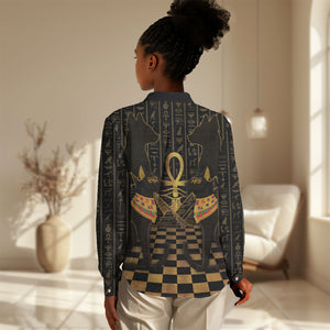 Egyptian Goddess Bastet Women Casual Shirt Ancient Mythology Sacred Black Cat