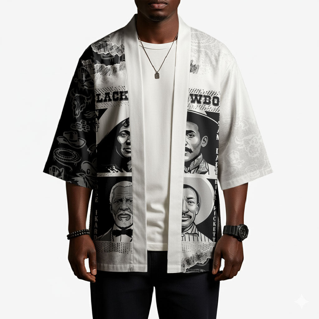 Black Cowboy Kimono African American Black History Unique Style
