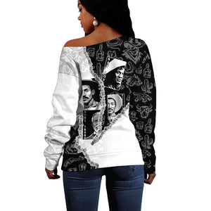 Black Cowboy Off Shoulder Sweater African American Black History Unique Style