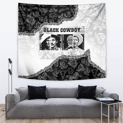 Black Cowboy Tapestry African American Black History Unique Style
