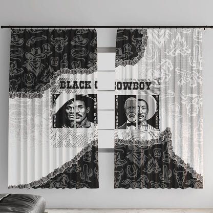 Black Cowboy Window Curtain African American Black History Unique Style