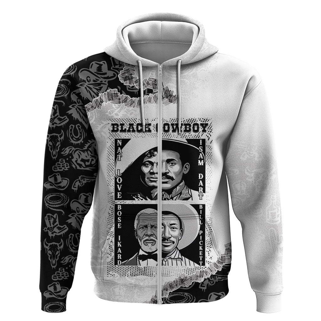 Black Cowboy Zip Hoodie African American Black History Unique Style