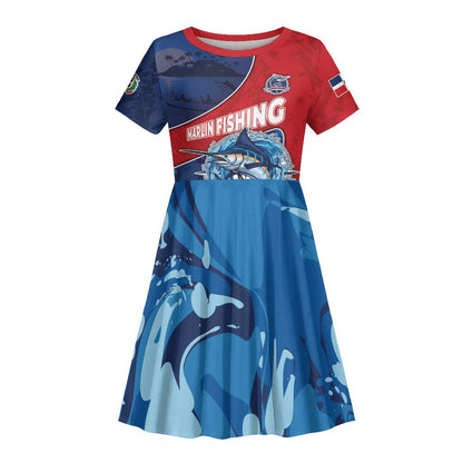 Afro-Dominicans Fishing Kid Short Sleeve Dress Master Baiter DT05