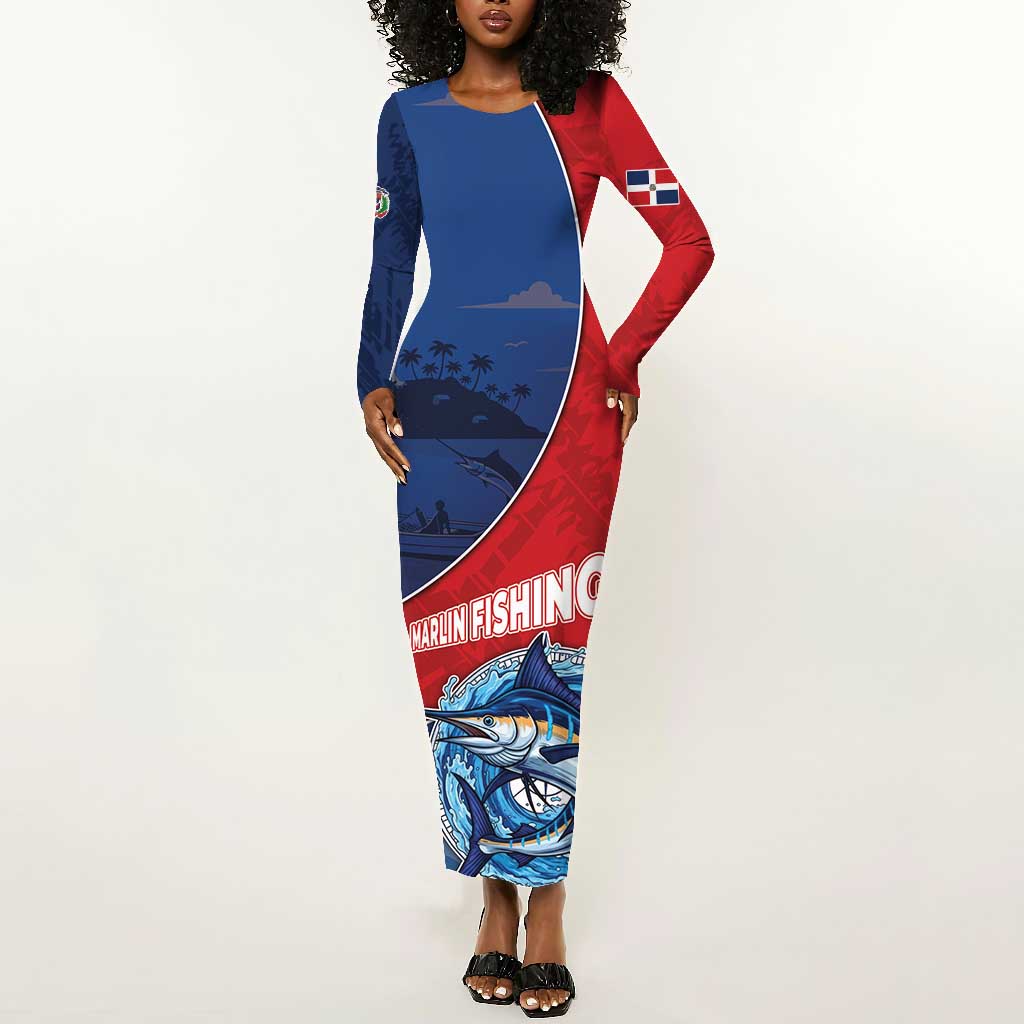 Afro-Dominicans Fishing Long Sleeve Bodycon Dress Master Baiter - African Pride