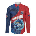 Afro-Dominicans Fishing Long Sleeve Button Shirt Master Baiter - African Pride