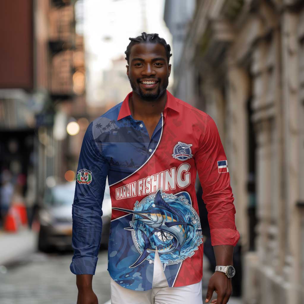 Afro-Dominicans Fishing Long Sleeve Button Shirt Master Baiter - African Pride