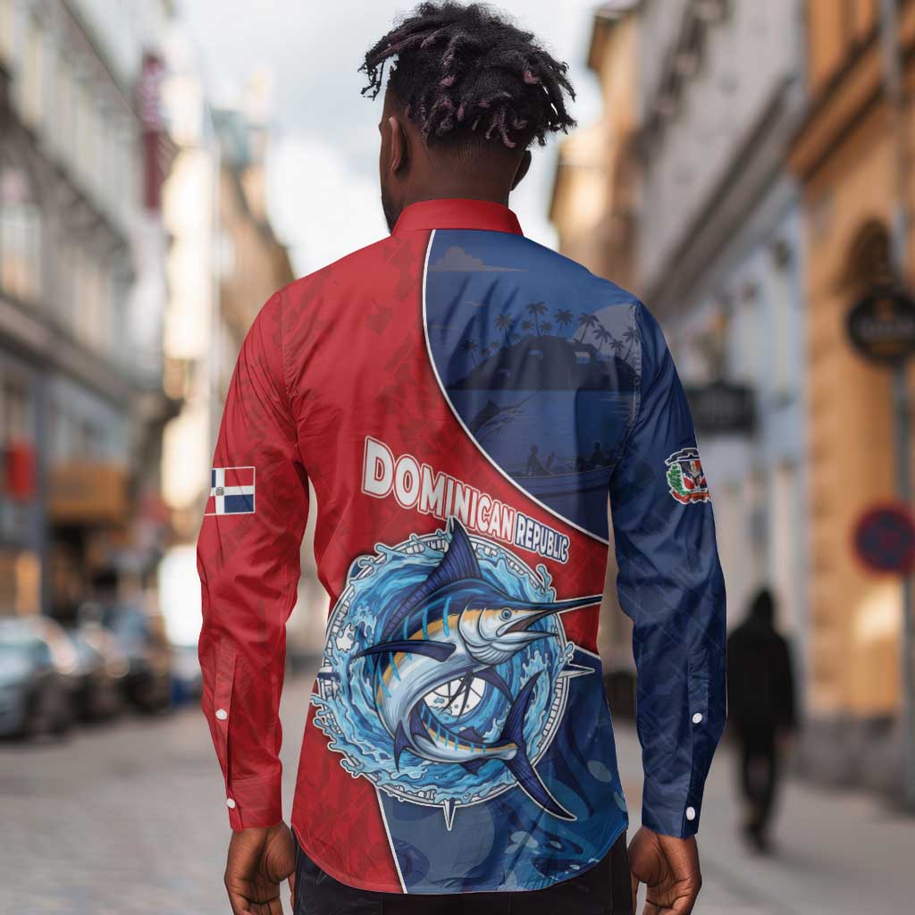 Afro-Dominicans Fishing Long Sleeve Button Shirt Master Baiter - African Pride