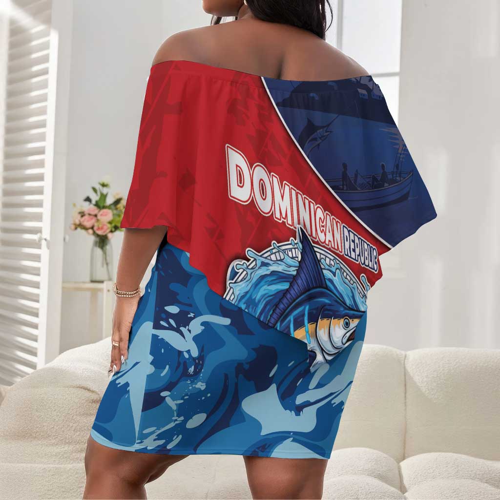 Afro-Dominicans Fishing Off Shoulder Short Dress Master Baiter - African Pride