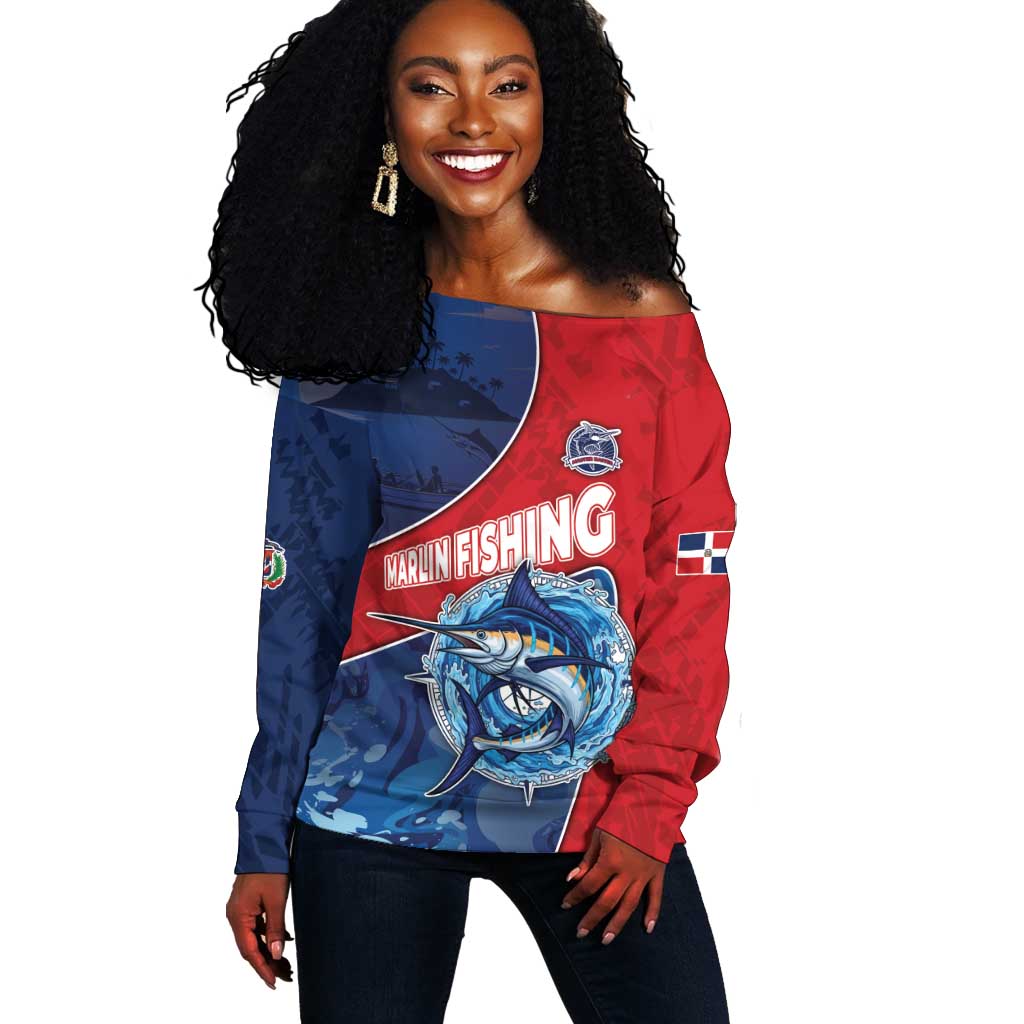 Afro-Dominicans Fishing Off Shoulder Sweater Master Baiter - African Pride