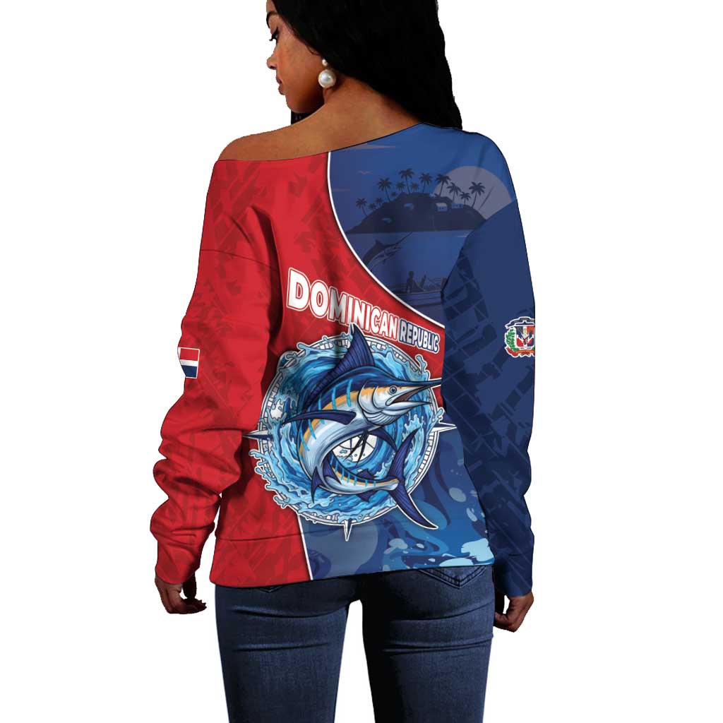 Afro-Dominicans Fishing Off Shoulder Sweater Master Baiter - African Pride