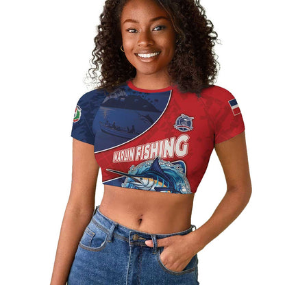 Afro-Dominicans Fishing Raglan Cropped T shirt Master Baiter DT05