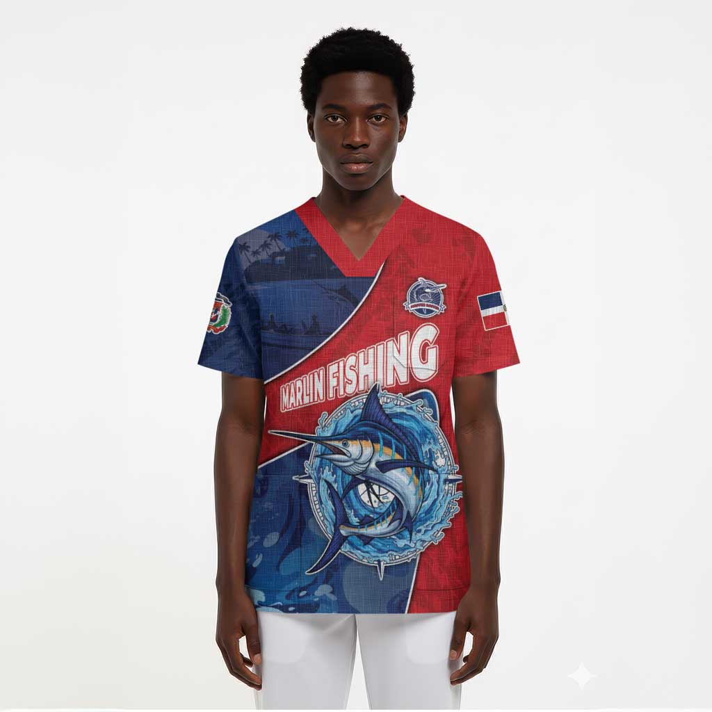 Afro-Dominicans Fishing Scrub Top Master Baiter - African Pride