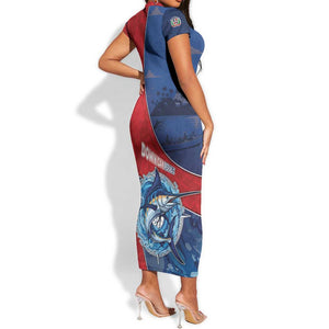 Afro-Dominicans Fishing Short Sleeve Bodycon Dress Master Baiter DT05