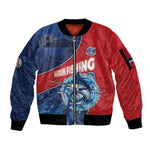 Afro-Dominicans Fishing Sleeve Zip Bomber Jacket Master Baiter - African Pride