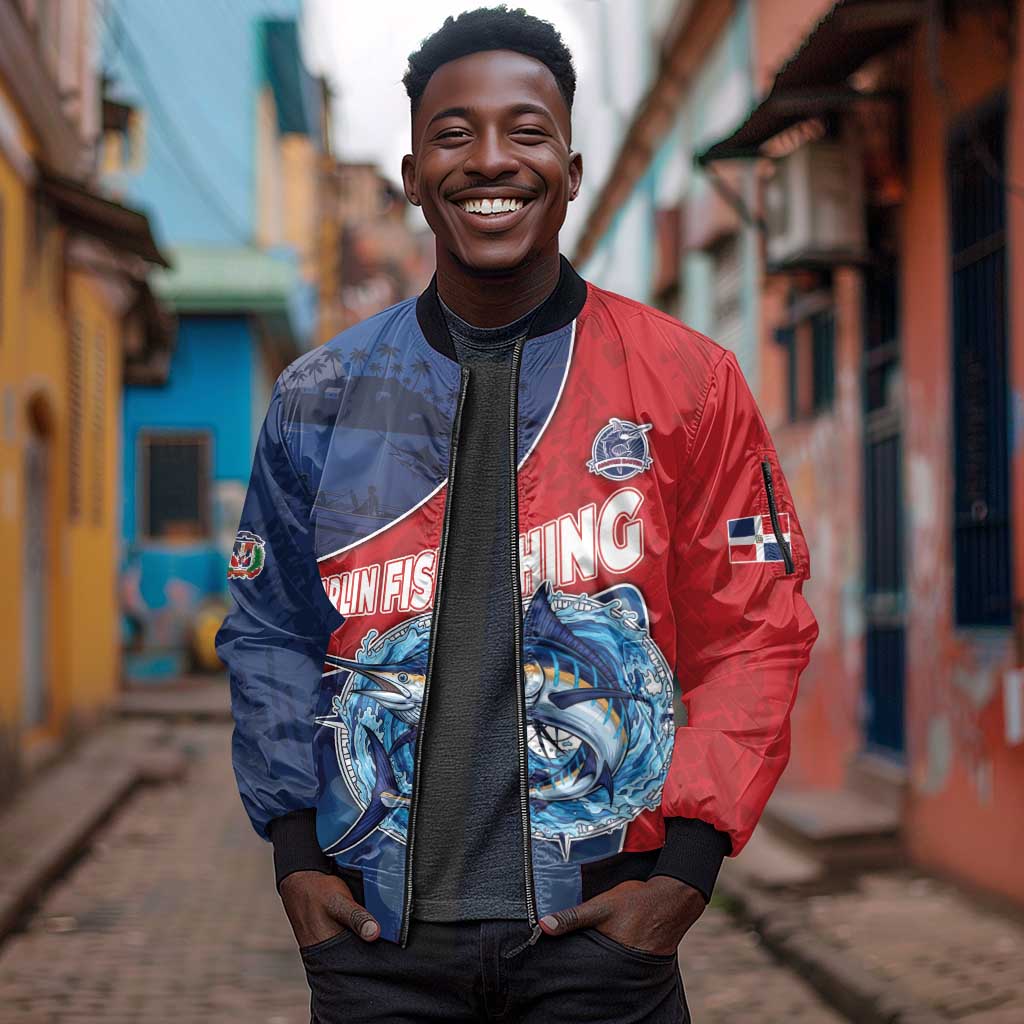 Afro-Dominicans Fishing Sleeve Zip Bomber Jacket Master Baiter - African Pride