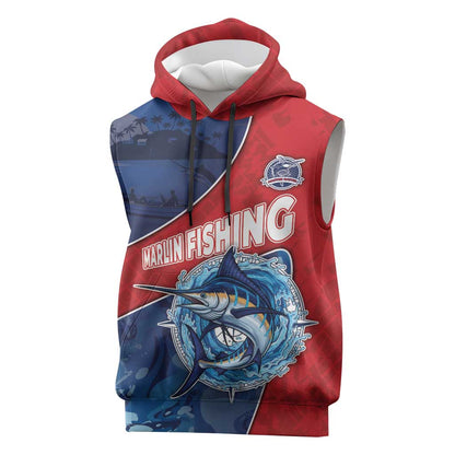 Afro-Dominicans Fishing Sleeveless Hoodie Master Baiter - African Pride