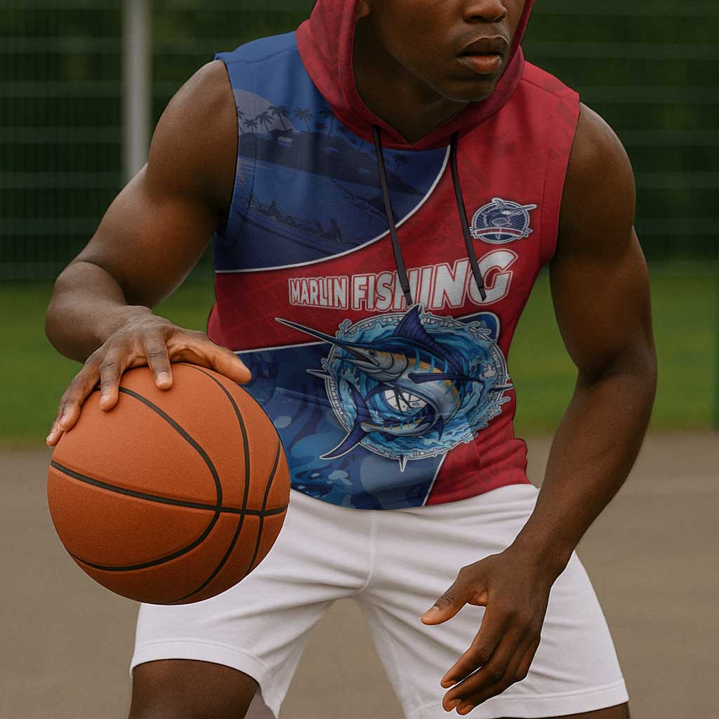 Afro-Dominicans Fishing Sleeveless Hoodie Master Baiter - African Pride