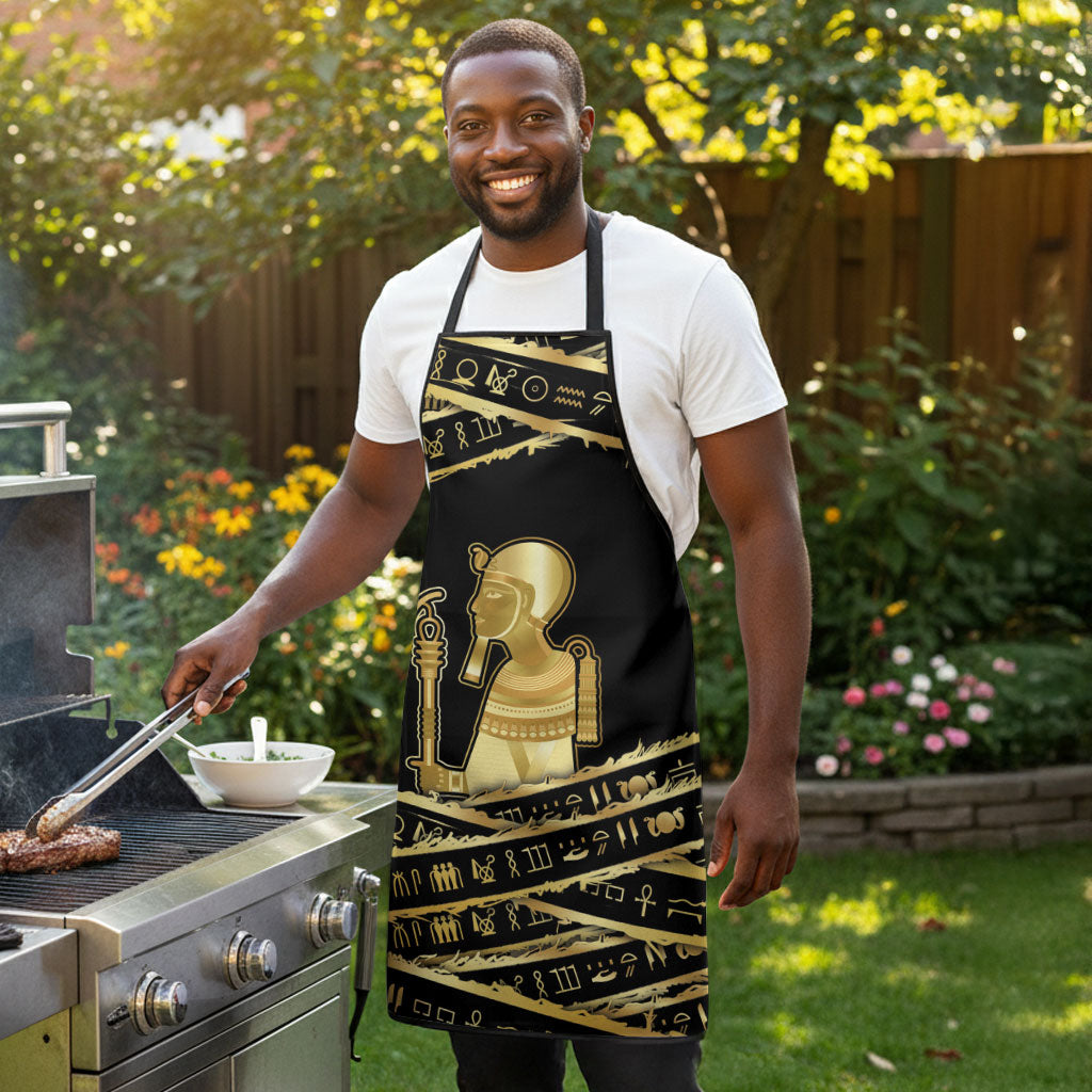 Egyptian God Ptah Apron Gold Mummy Wrap Hieroglyphics Patterns