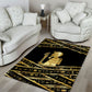 Egyptian God Ptah Area Rug Gold Mummy Wrap Hieroglyphics Patterns