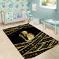 Egyptian God Ptah Area Rug Gold Mummy Wrap Hieroglyphics Patterns